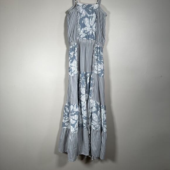 Splendid Collection Misty Patchwork Midi Dress Size Small Blue White New Boho - Picture 7 of 8